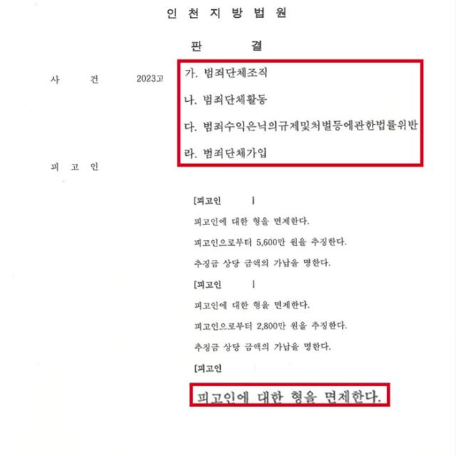 [형면제] 범죄단체조직죄 | 보이스피싱 수거책으로 활동하여 기소된 사건, 형의 면제